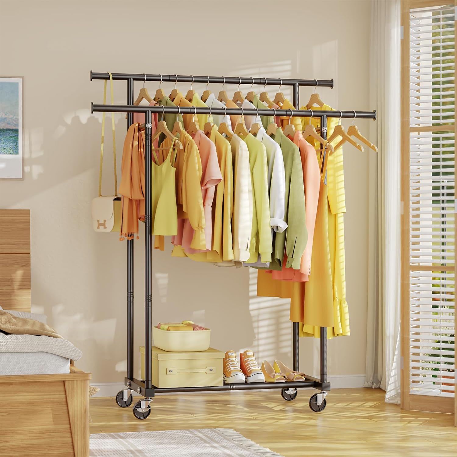 Double Rods Clothes Rack Shipped