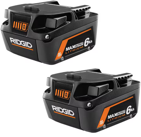 Ridgid 18V Batteries 2-Pack Only $139 (Reg. $269) at Home Depot