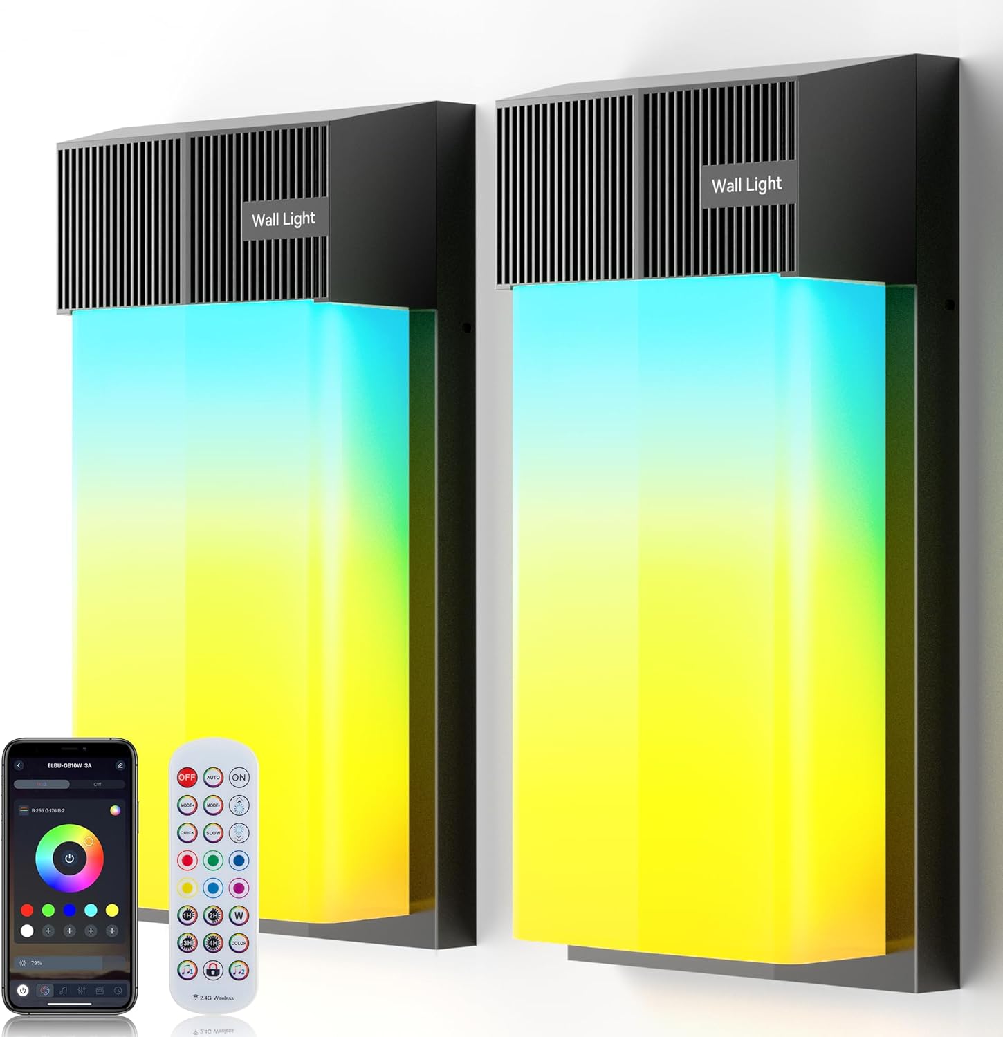 2-Pack Smart Outdoor RGBWW LED Wall Light Deal at Amazon