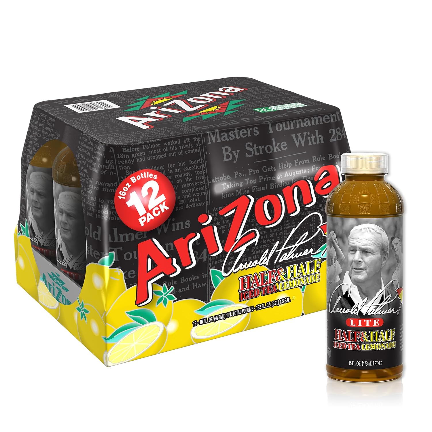 Arizona Arnold Palmer Lite Half & Half Iced Tea & Lemonade 12-Pack Deal: Save 1…