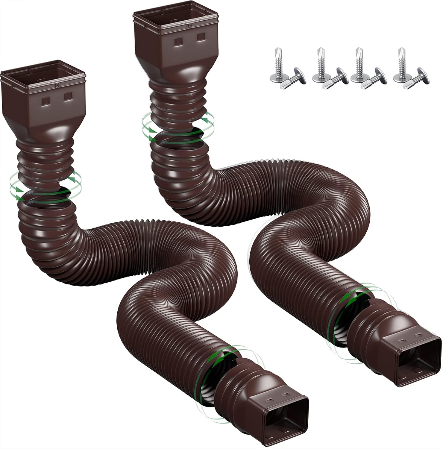 2-Pack Rain Gutter Downspouts Deal with Mounting Screws