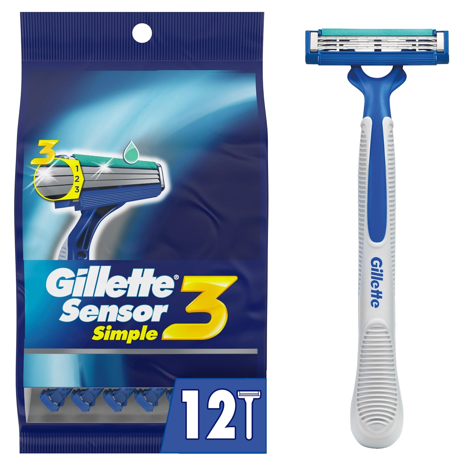 12-Count Sensor3 Simple Men’s Disposable Razors Deal