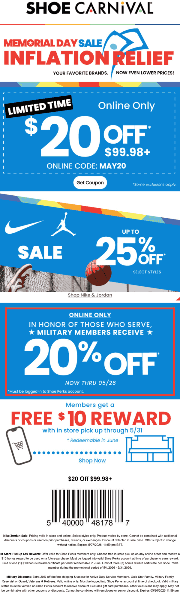 Up to 25% Off Jordans at Shoe Carnival