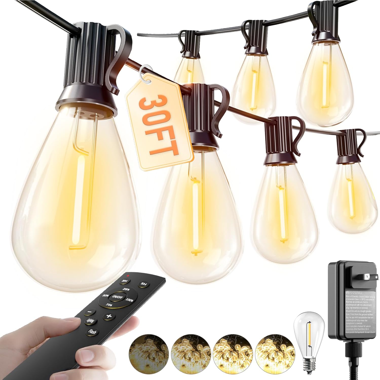luckystyle 30FT LED Outdoor String Lights Only $24.99 at Amazon