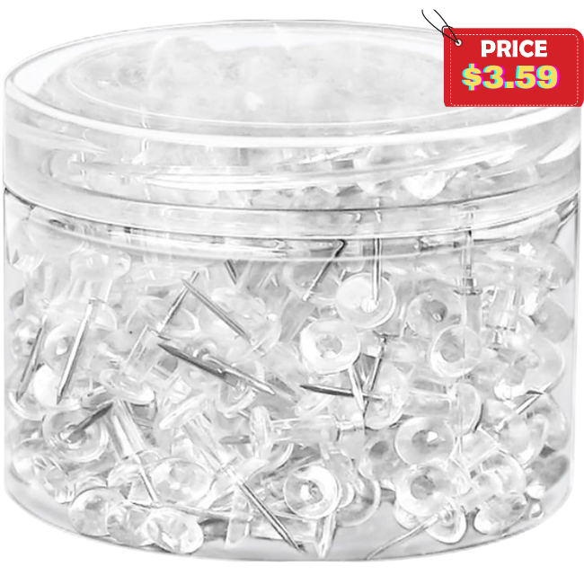 500 Clear Push Pins Deal: Save 40%