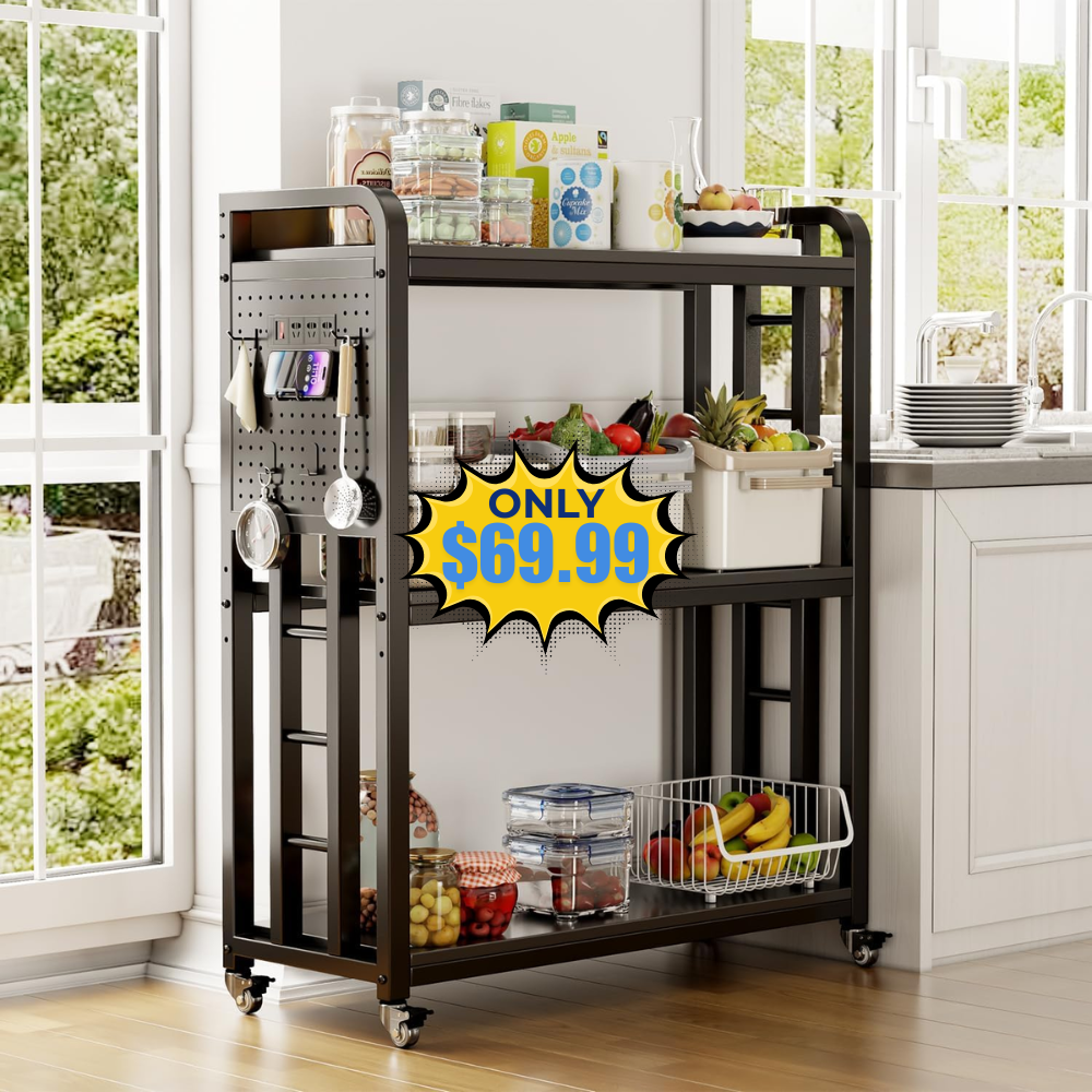 SIREDEEP Bakers Rack with Power Outlet Deal: Save 50%