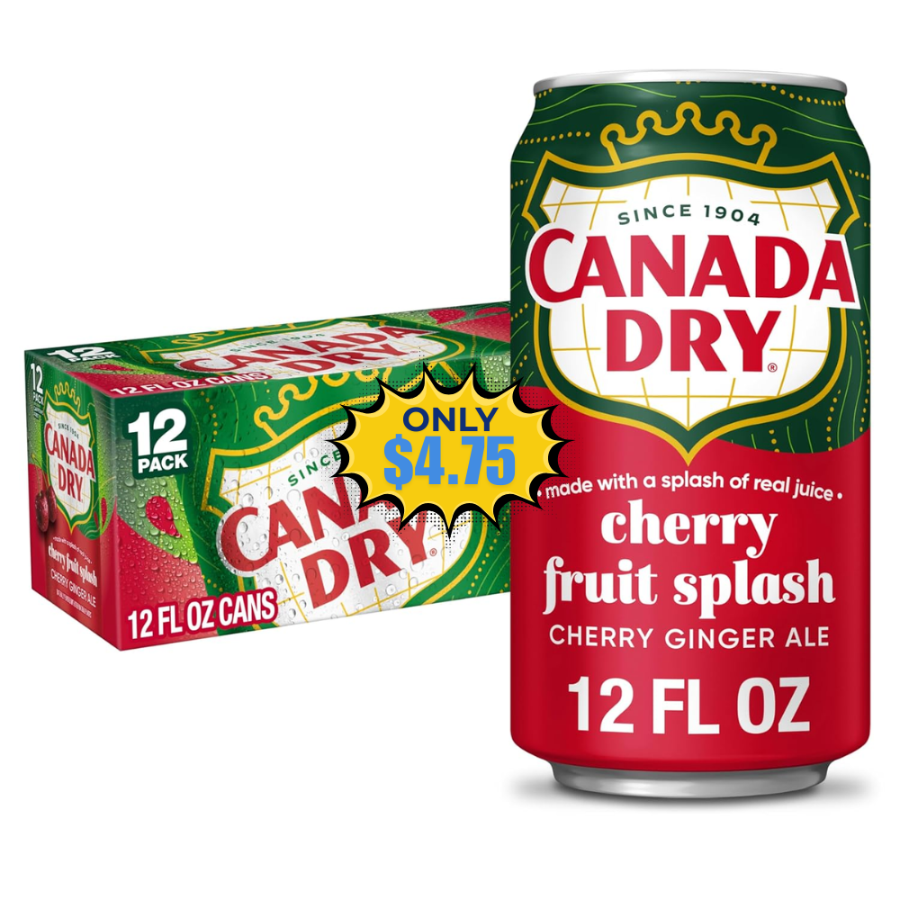 Canada Dry Cherry Gingerale Fruit Splash 12oz Deal
