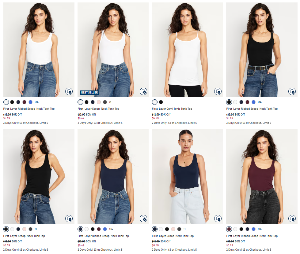 Women’s & Girls Tank Tops Deal at Old Navy: $3.00