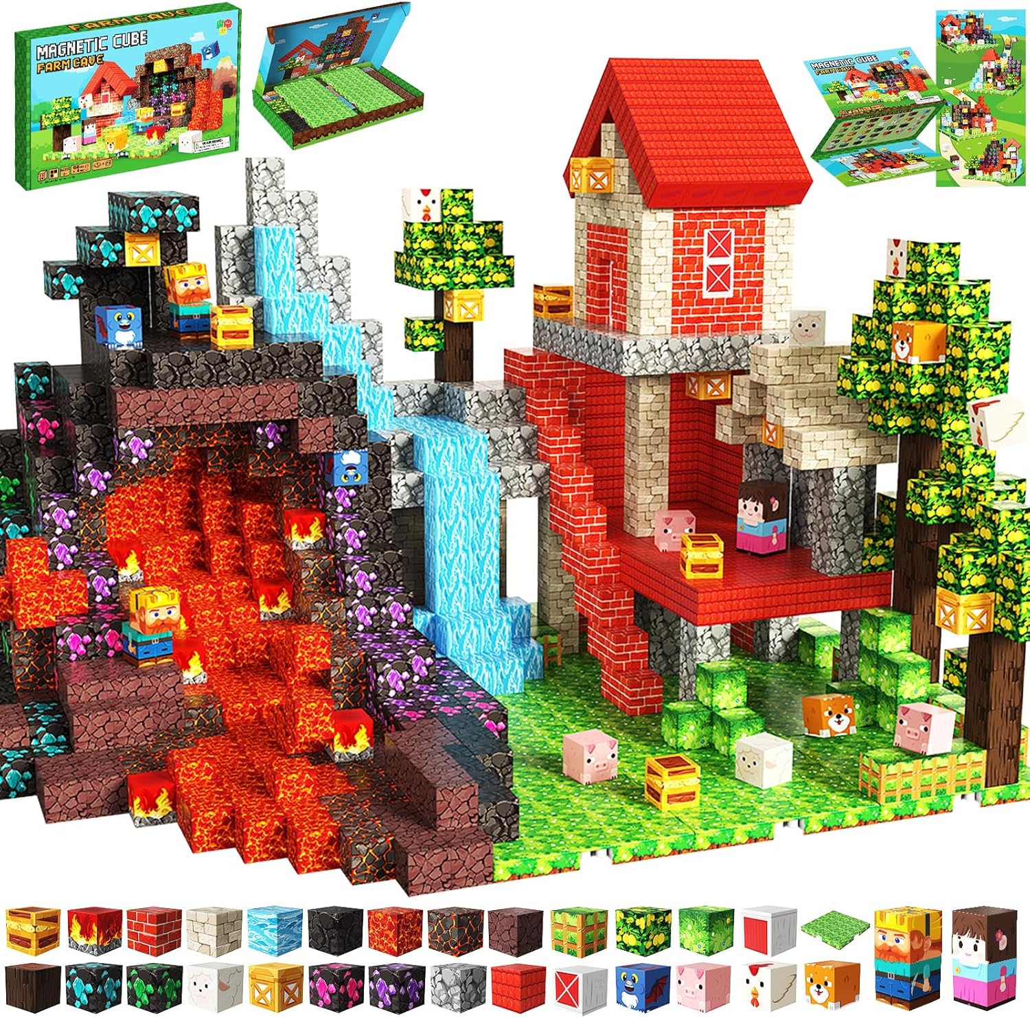 Xishan 150 PCS Magnetic Blocks on Amazon with 4 bottom plates