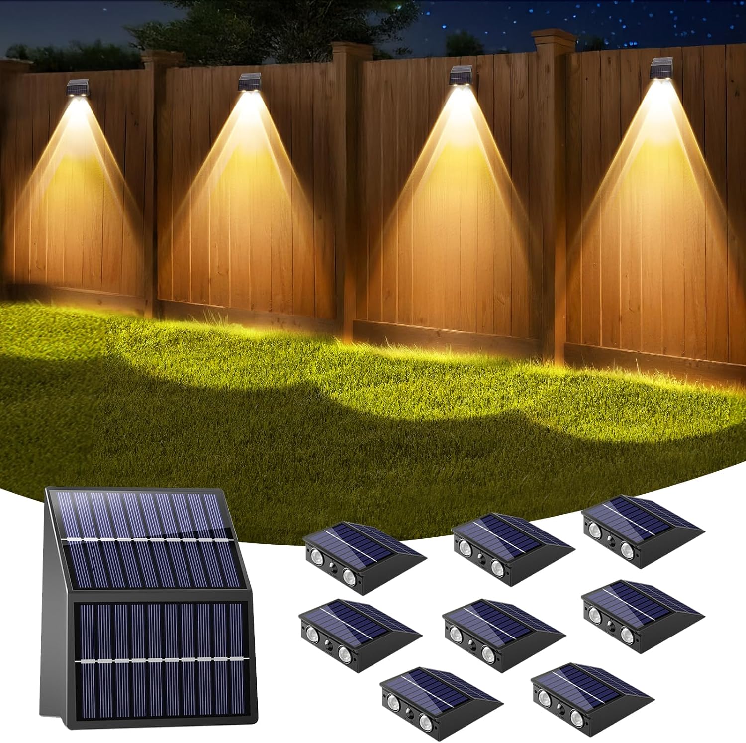 artcool Solar Fence Lights Outdoor with Dual Panels – Fence deal at Amazon