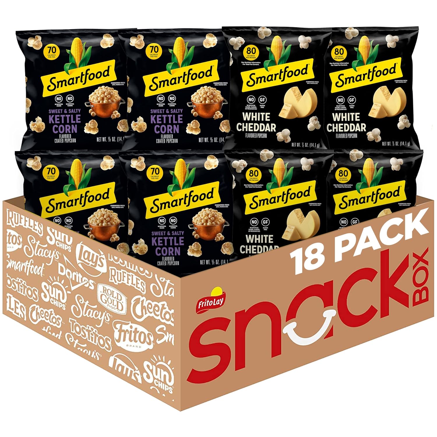 Smartfood Popcorn 18-Pack variety boxes on Amazon with discounted price tag