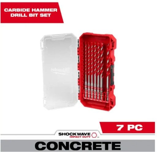 Milwaukee Shockwave Carbide Hammer Drill Bit Kit 7-piece set at Home Depot sale