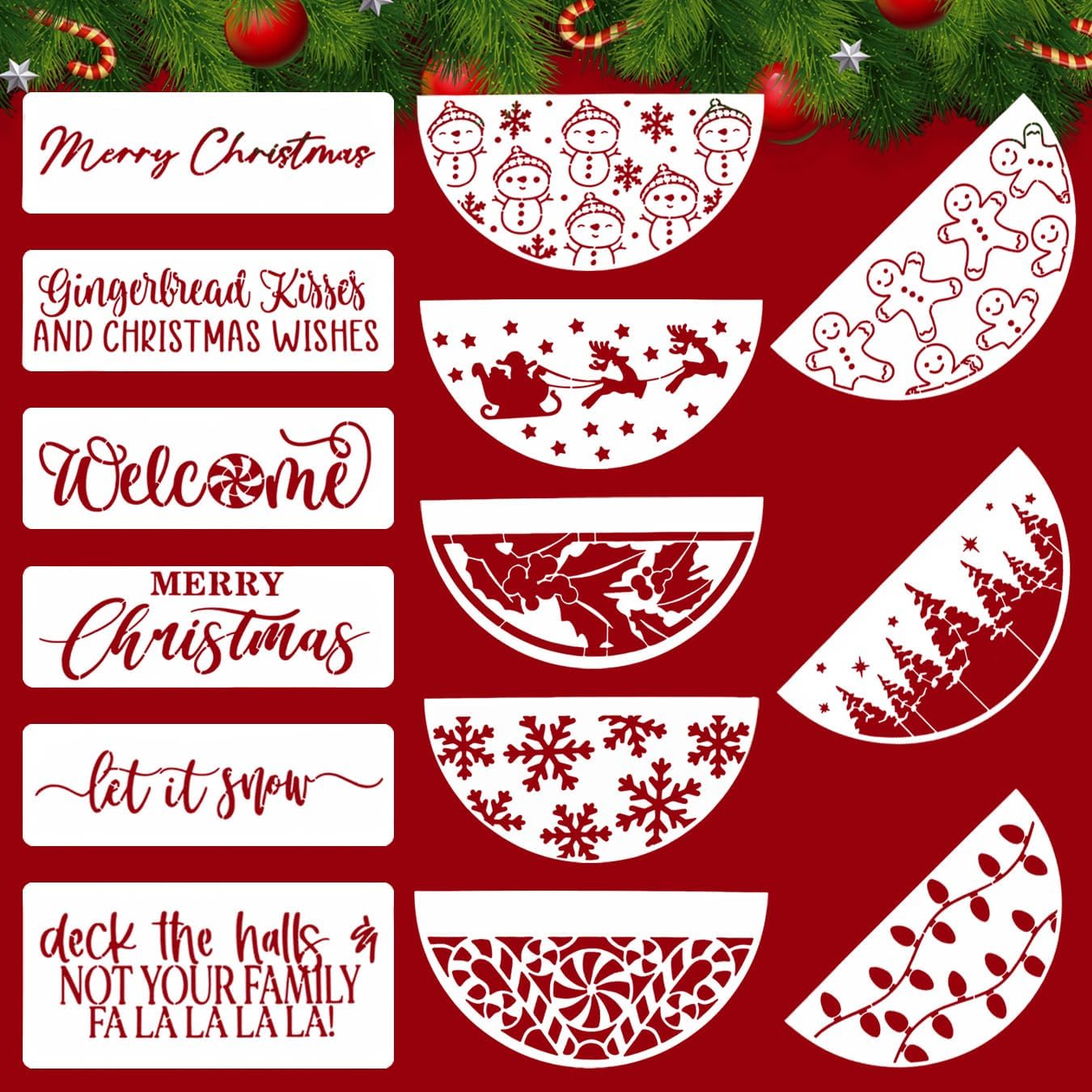 12-inch Large Christmas Stencils for Painting on Amazon
