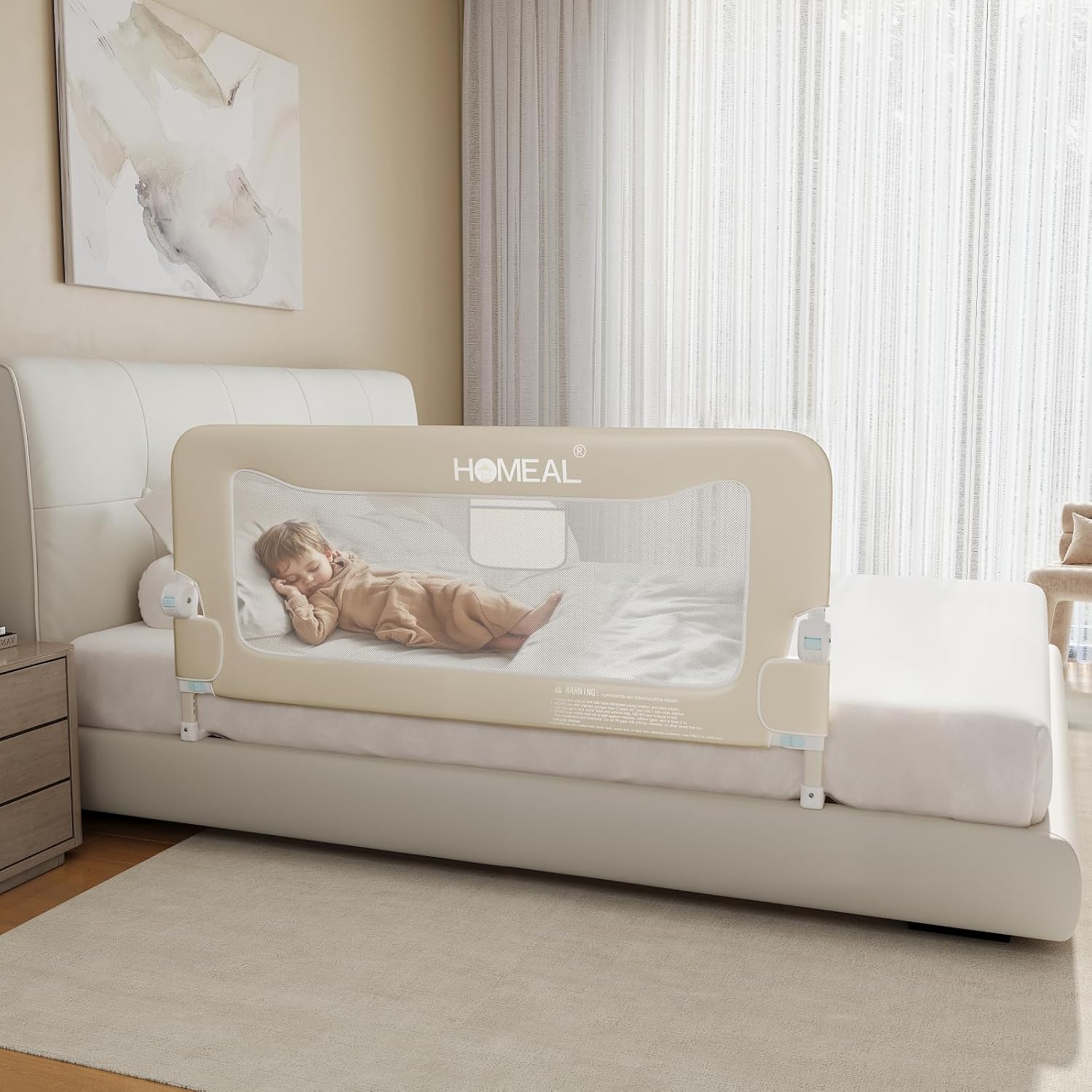 HOMEAL Bed Rail for Toddlers, 47in Foldable Toddler Bed Rail deal at Amazon