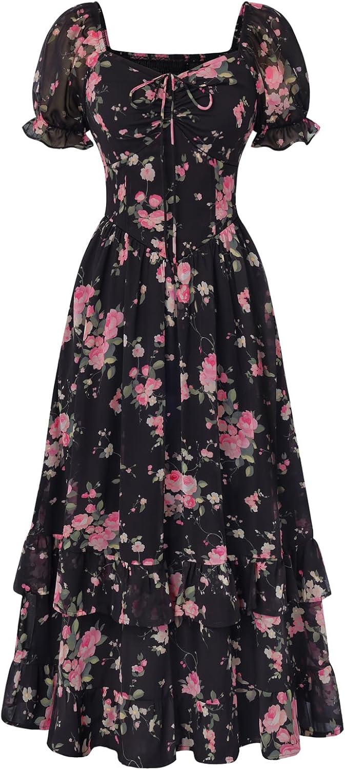 Scarlet Darkness Women Floral Cottagecore Dress on Amazon