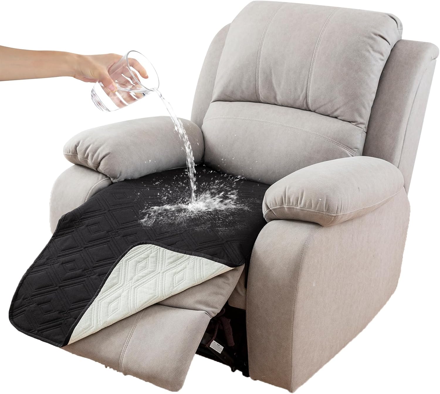 Genina 100% Waterproof Recliner Chair Cover on a recliner at Amazon