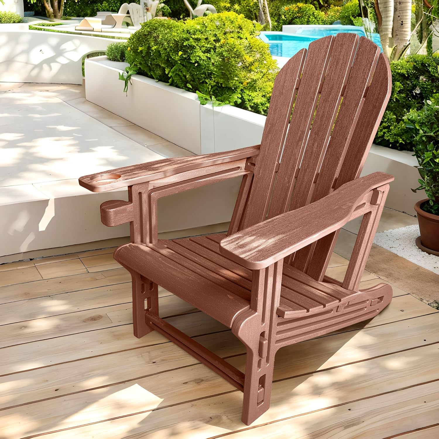 Adirondack Chair with Cup Holder,Tool-Free Assembly,No Screw deal at Amazon