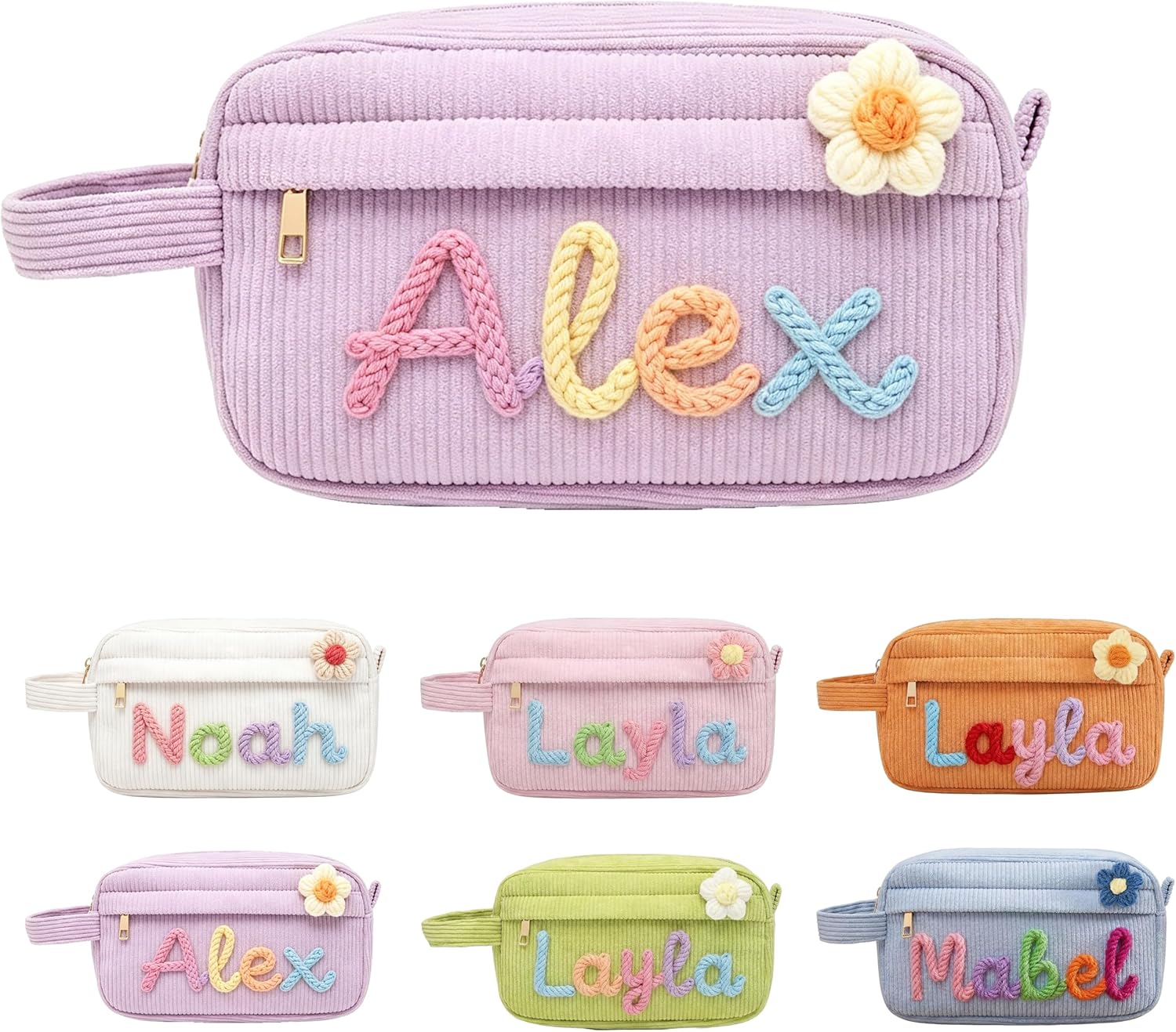 KEQHAULI custom Corduroy Pencil Bag, Custom Name Zipper Penc deal at Amazon