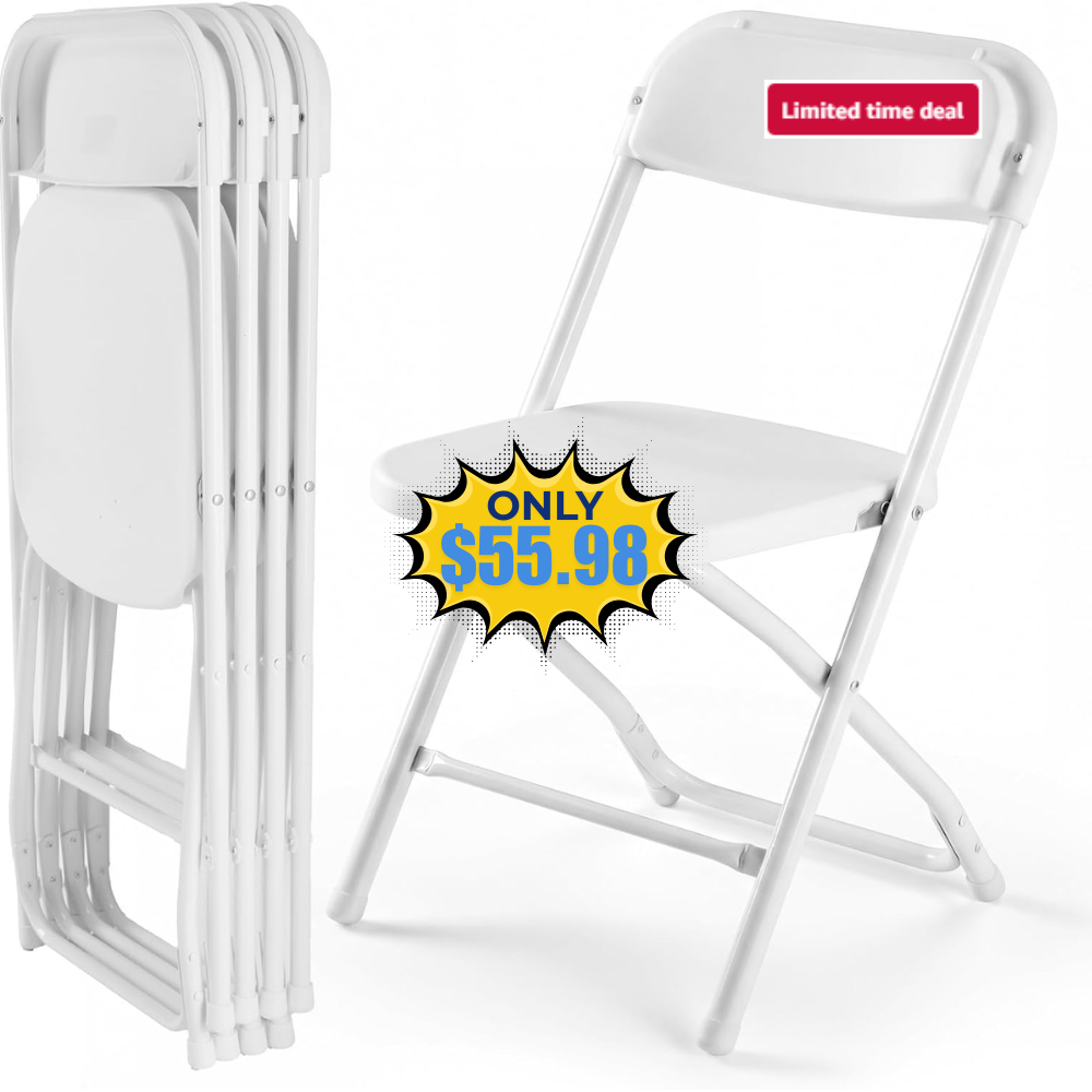 DUMOS Folding Chairs Set of 4 Deal: Save 38%