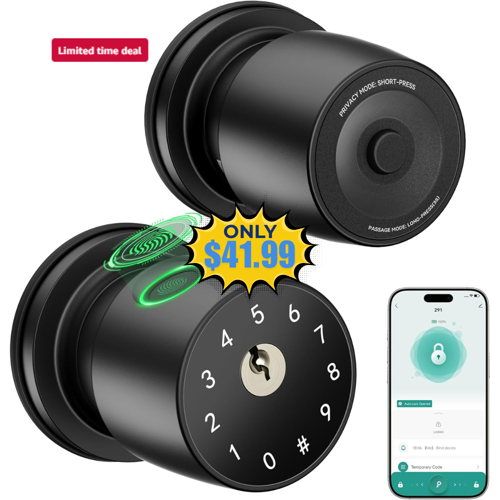 IRONZON Smart Fingerprint Door Knob Deal: Save 30%