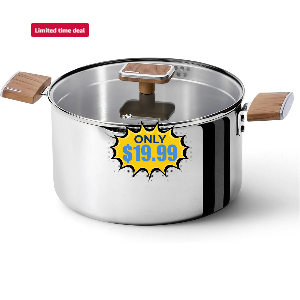 CAROTE 6QT Stainless Steel Stock Pot Deal: Save 67%