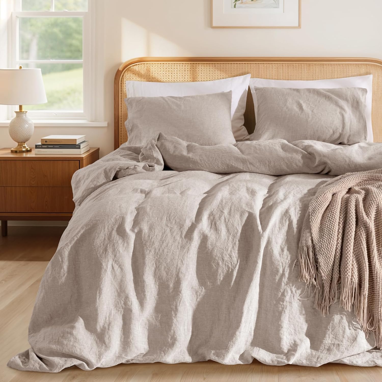 LBRO2M 100% France Linen Duvet Cover Set 3-piece in king size on Amazon
