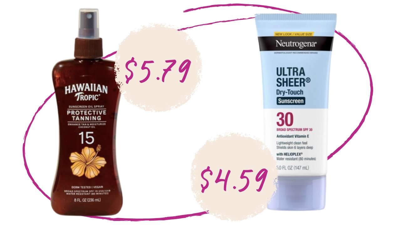 $4.59 Neutrogena Sunscreen & $5.79 Hawaiian Tropic Suncreen Only $4.59