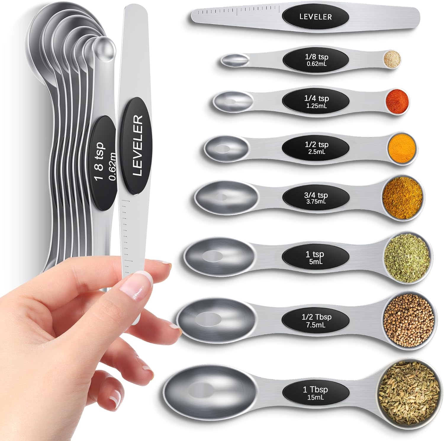 Magnetic Measuring Spoons Set with Strong N45 Magnets, Heavy deal at Amazon