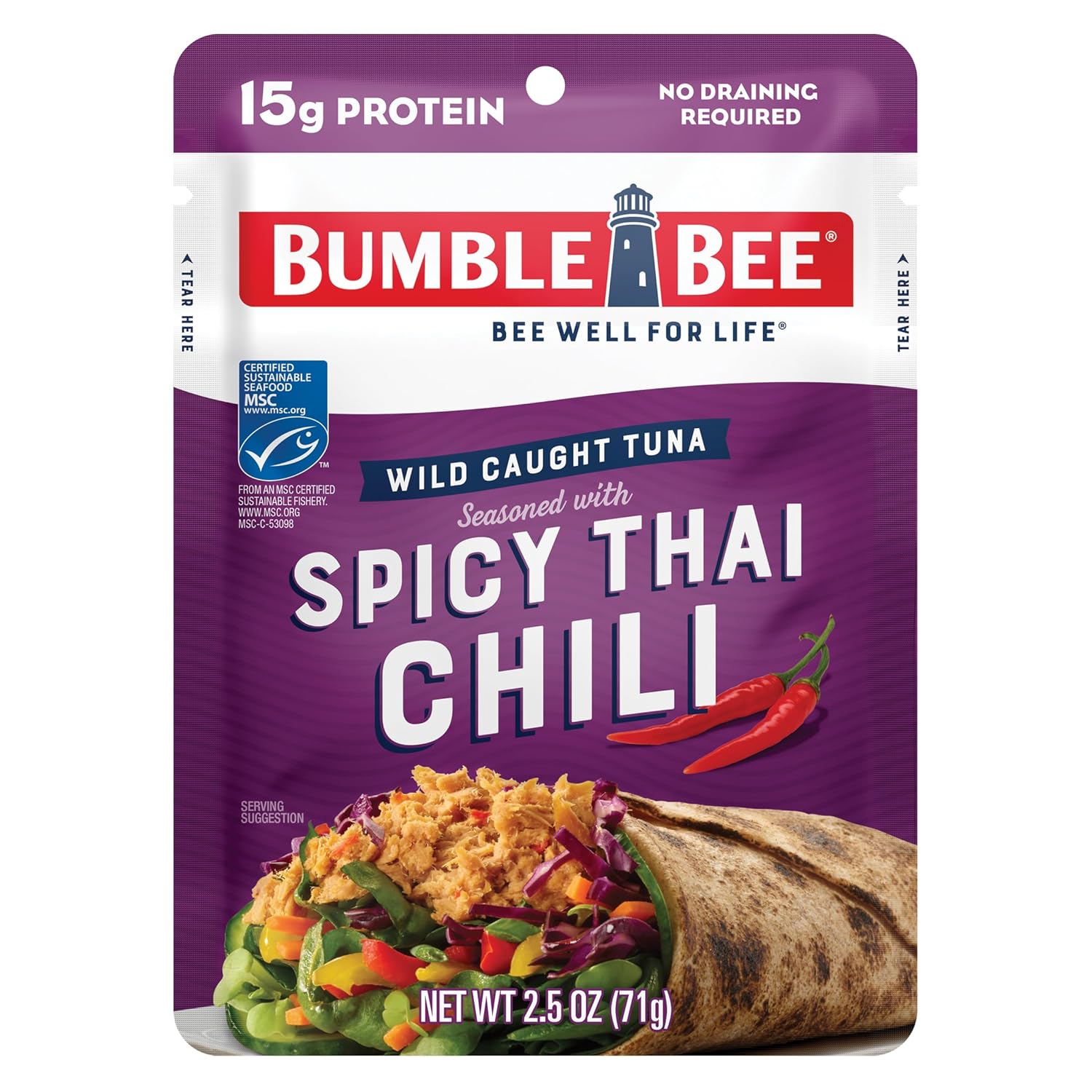 Bumble Bee Spicy Thai Chili Seasoned Tuna Pouch Only 70¢ at deal at Amazon