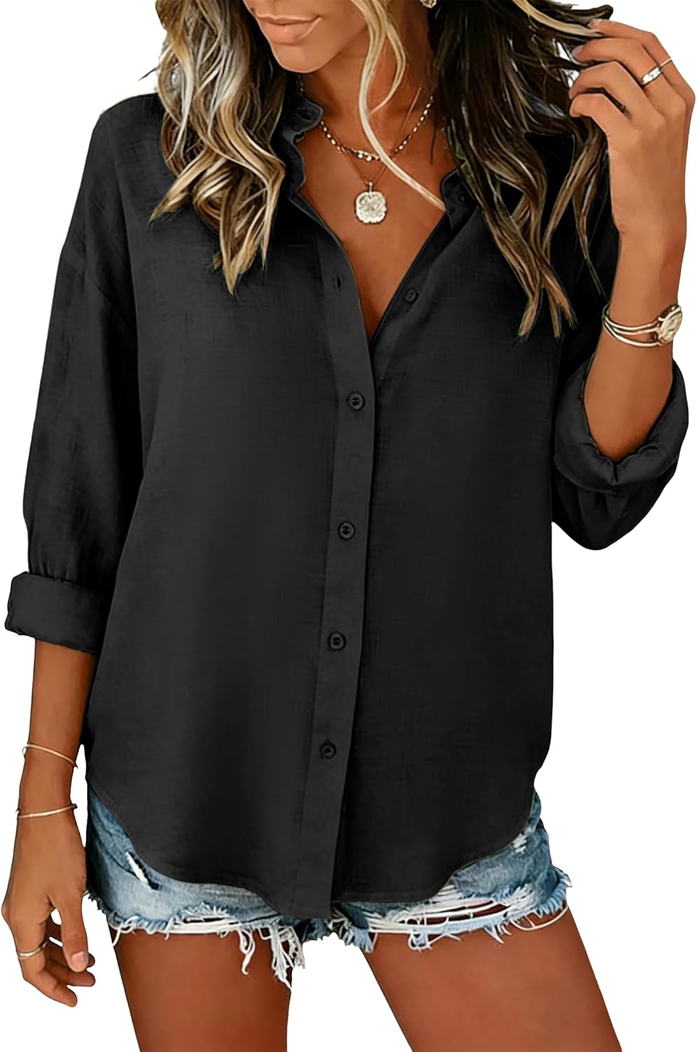 JEKAOYI Women's Cotton Button Down Shirt on Amazon