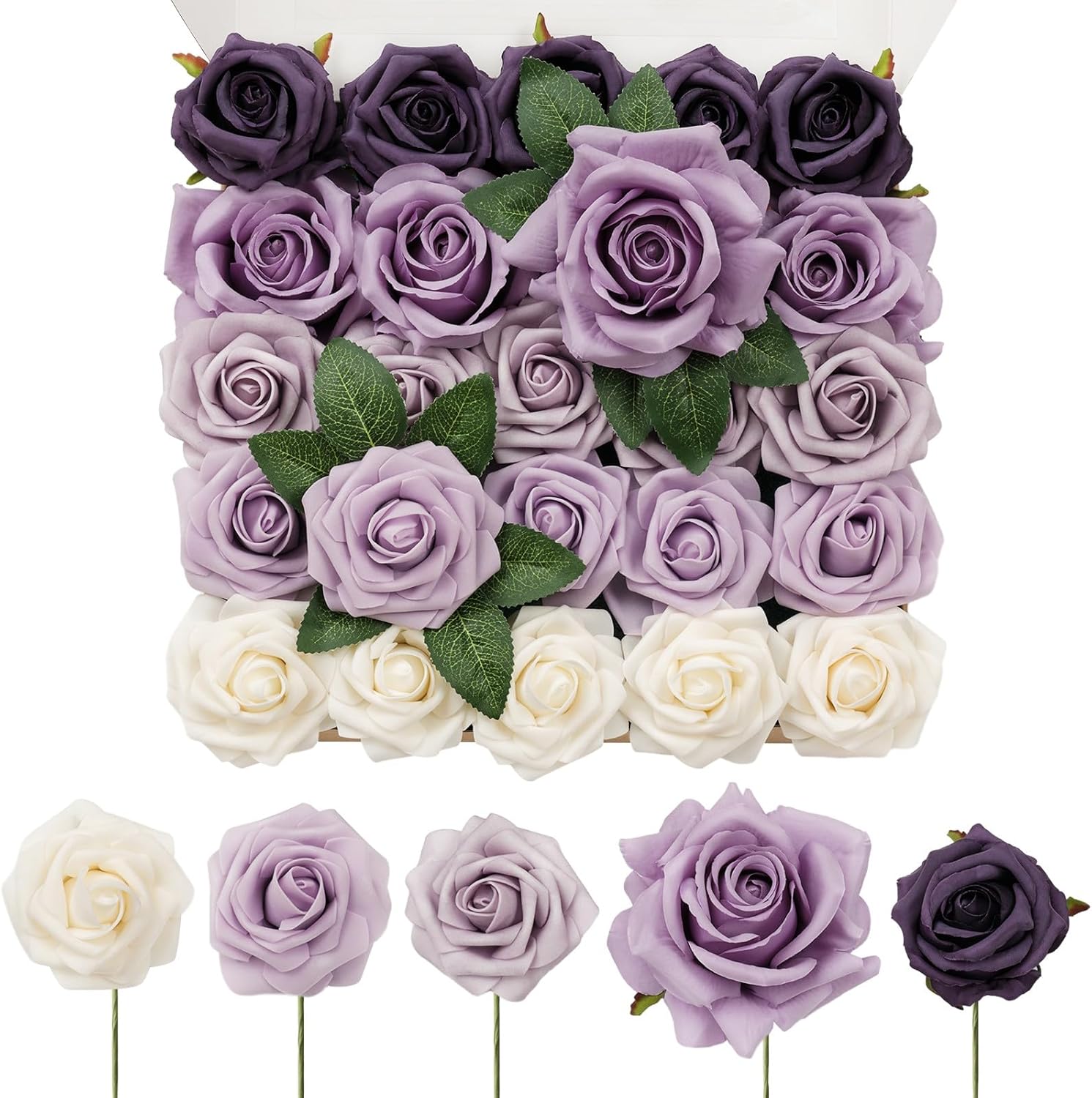 TINGE TIME Artificial Flowers 24pcs Real Looking Silk Flower deal at Amazon