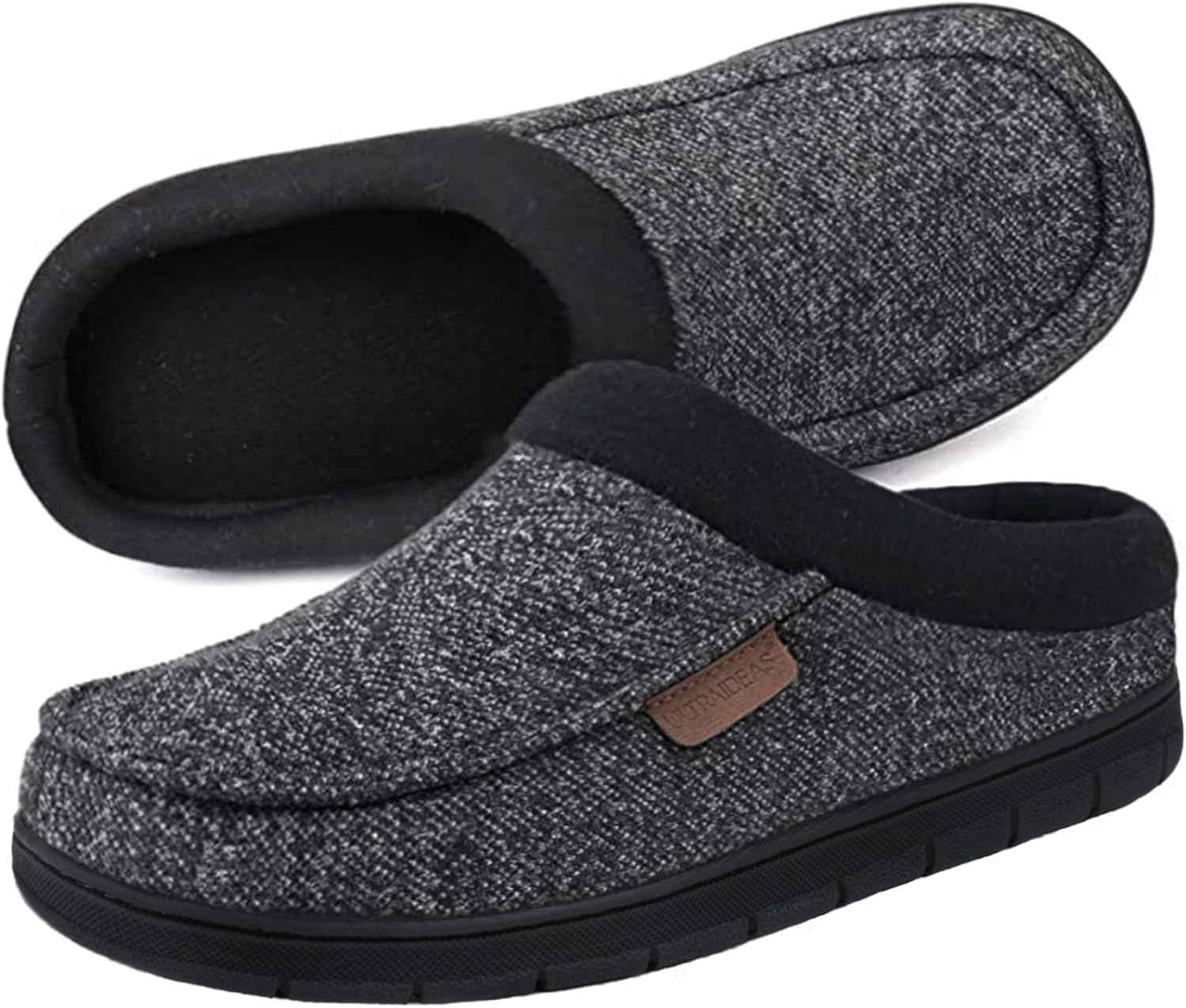 ULTRAIDEAS Men's Indoor Outdoor Slippers, Memory Foam Moccas deal at Amazon