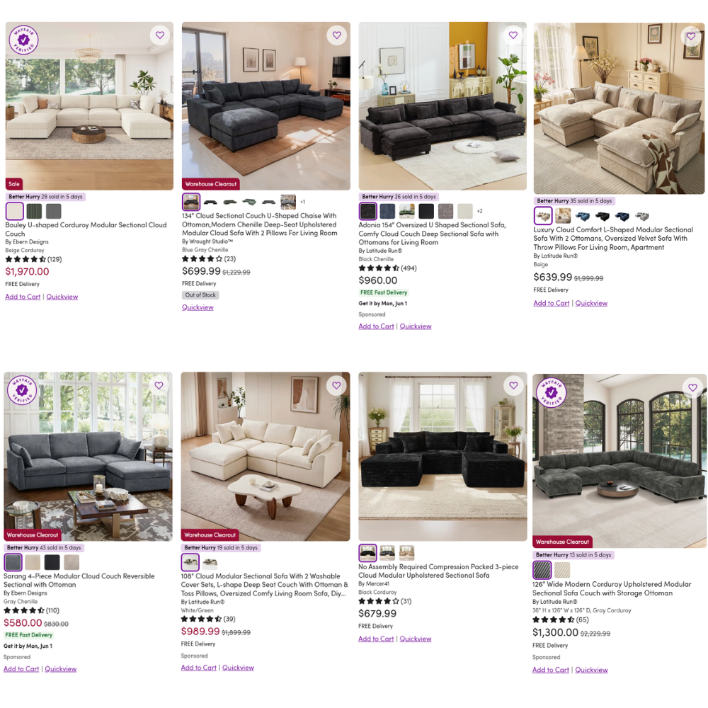 Cloud Modular Sectional Sale at Wayfair: Save more without code