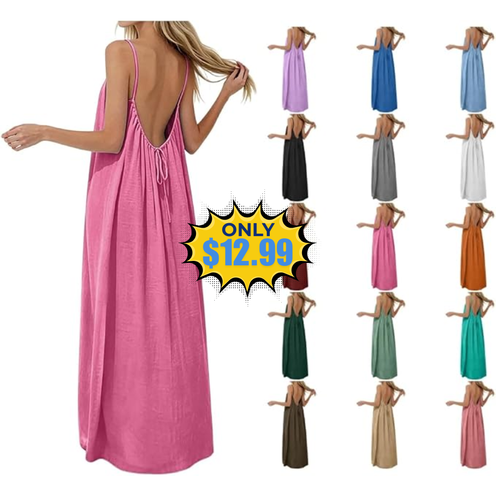 Cami Lounge Dress Backless Maxi Deal: Use promo code LUSM4EKB