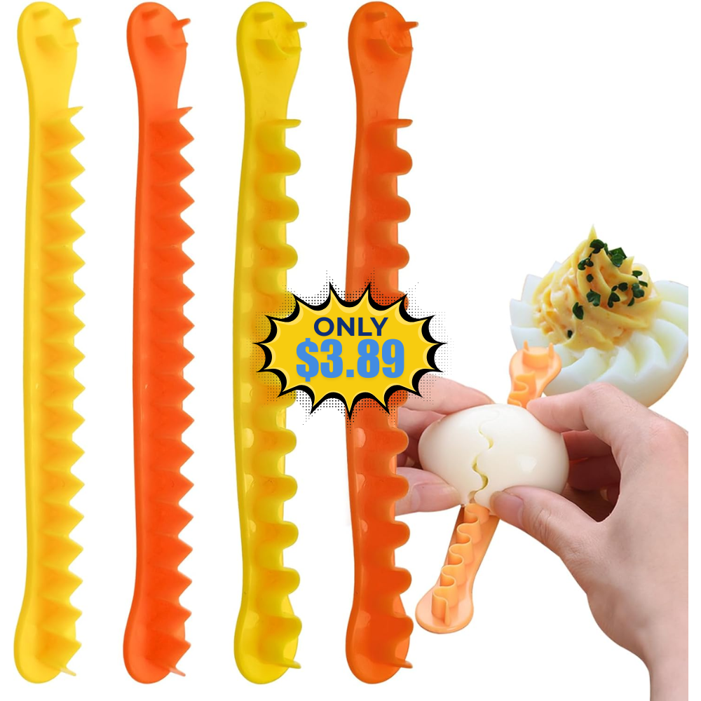 4 PACK Fancy Cut Eggs Cutters Deal: Save 30%