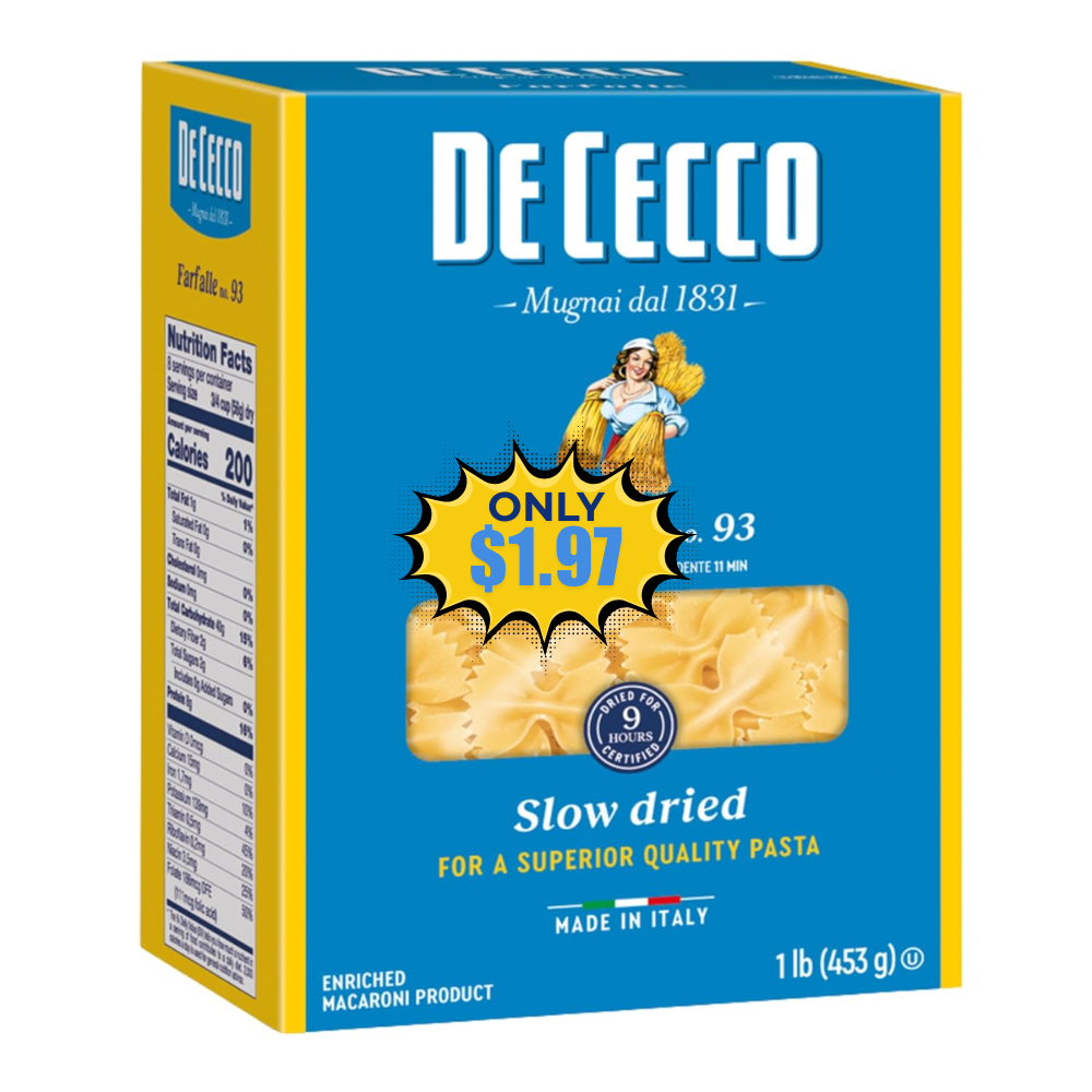 De Cecco Farfalle No. 93 Pasta Deal: Save 21%