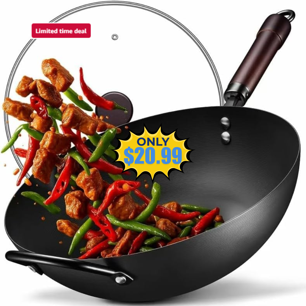 13 Inch Carbon Steel Wok Deal: Save 39%