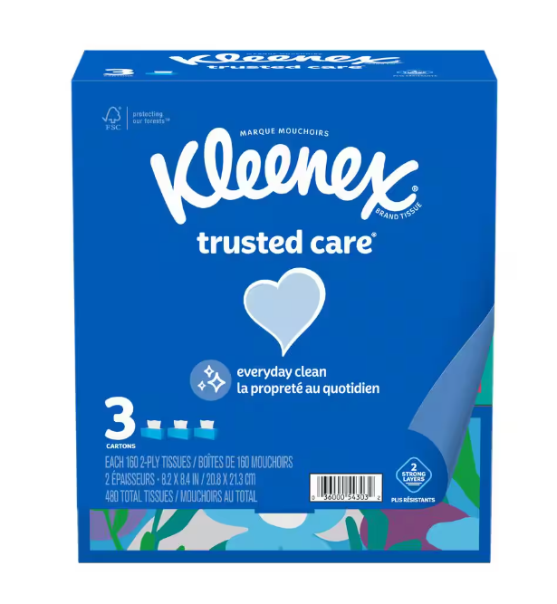 Trusted Care 2-Ply Facial Tissue (160-Sheets Per Box) ONLY $5.53 at Home Depot
