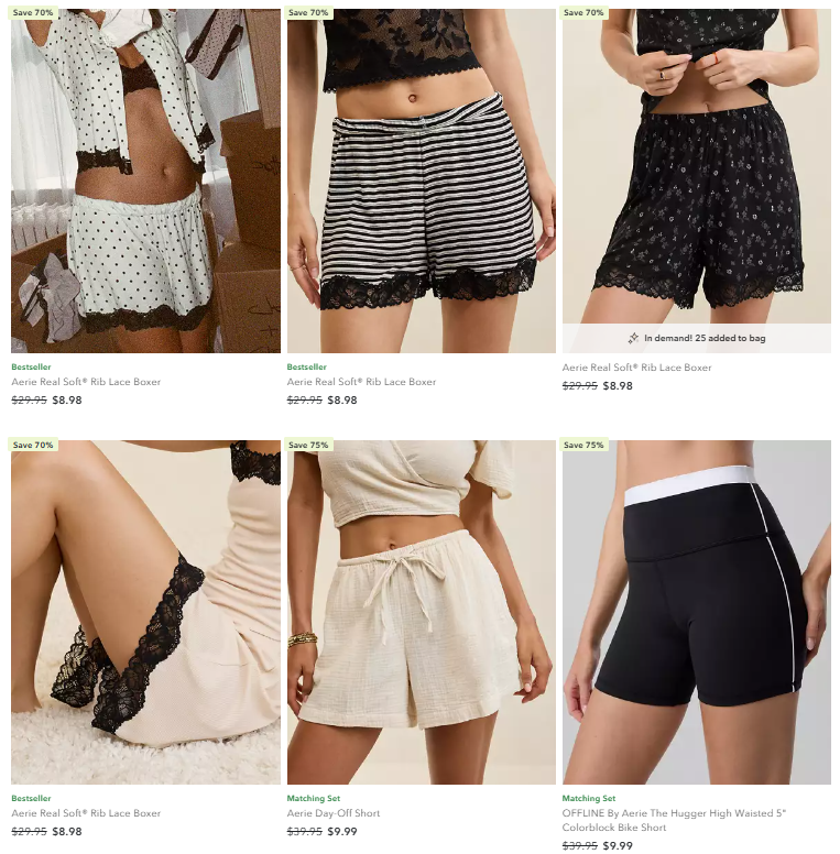 Aerie Women’s Bottoms Clearance Sale: Up to 80% Off at American Eagle
