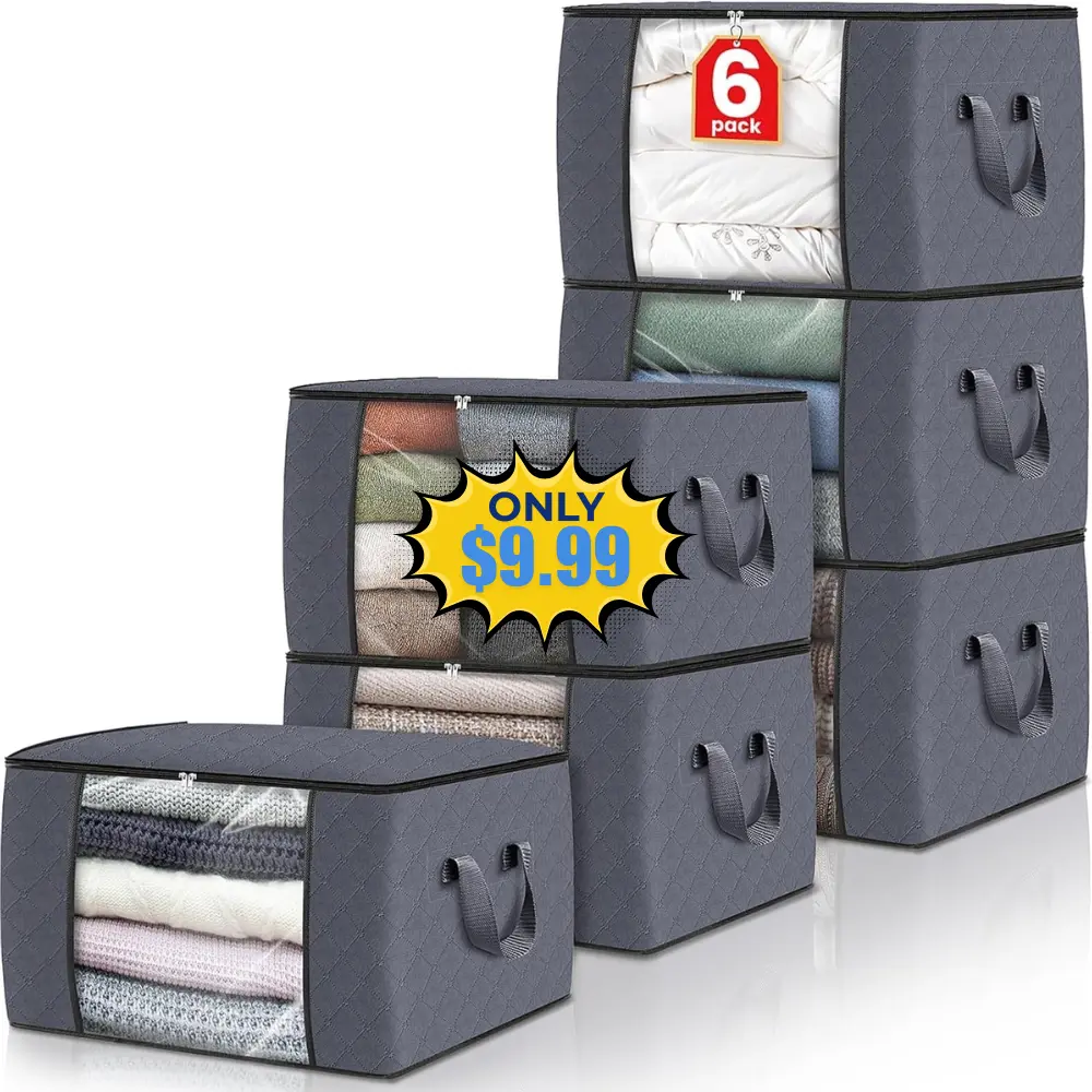 Fab totes 6 Pack Foldable Storage Bags Deal: Save 17%