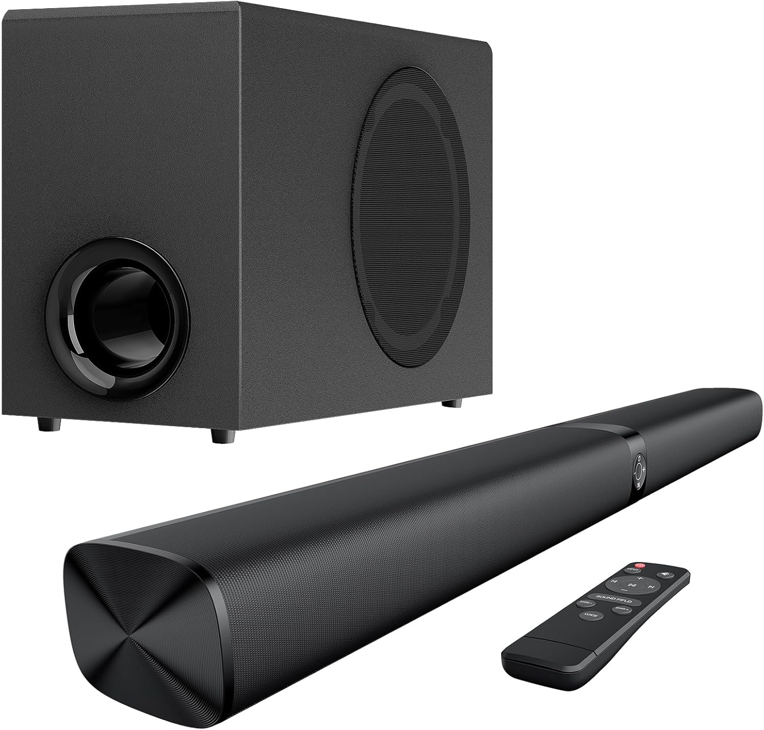 Assistrust Sound Bar with Subwoofer on Amazon - 110W with adjustable bass and Bluetooth connectivity