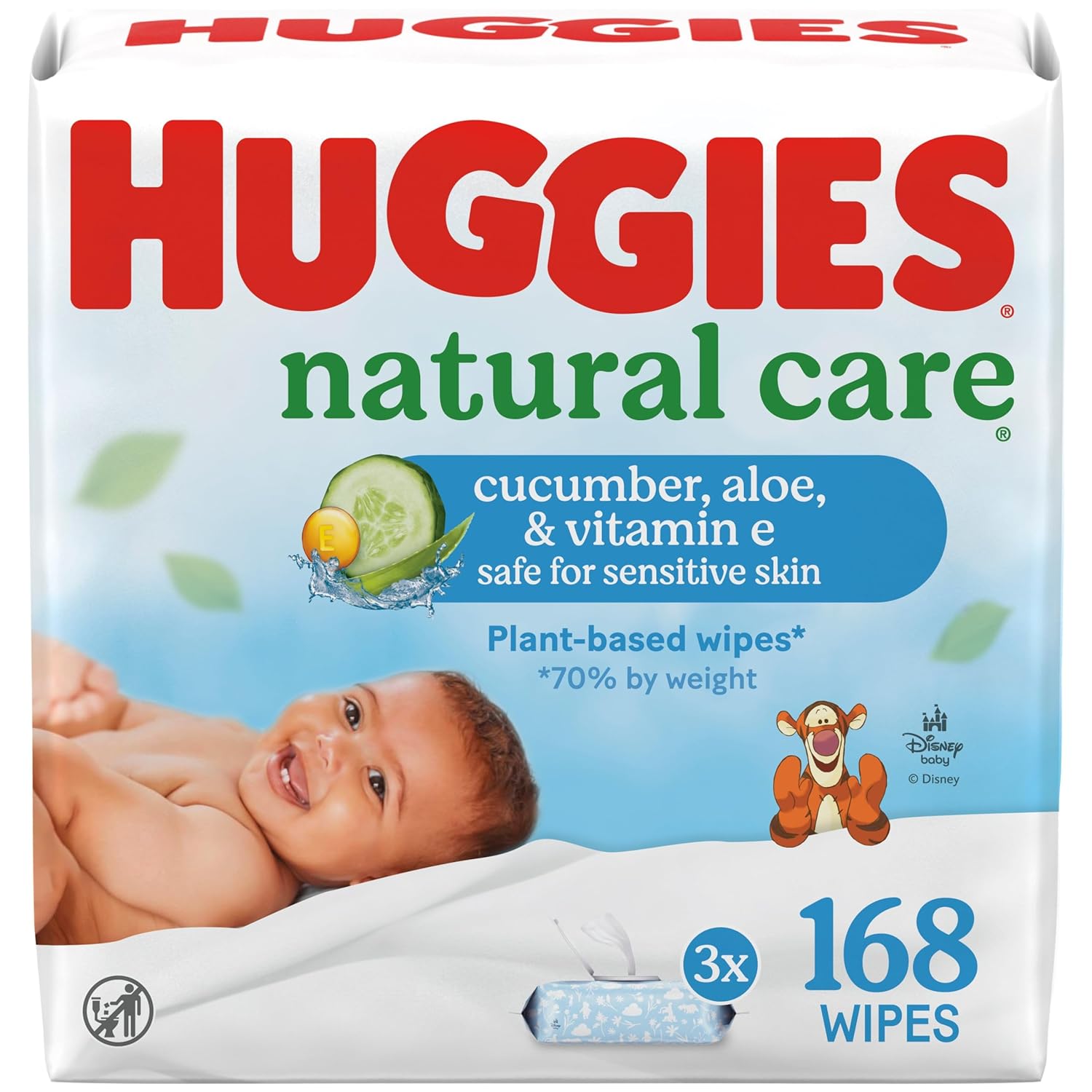 $6.43 Huggies Natural Care Cucumber Aloe Baby Wipes 3 Pack a deal at Amazon