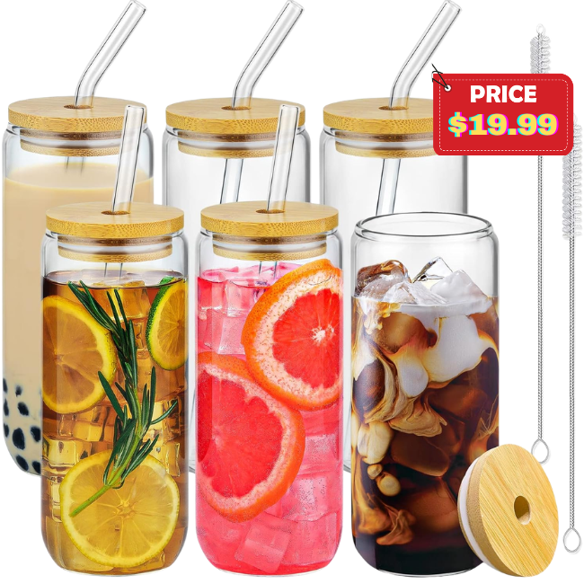 6 Pcs Glass Cups Deal: Save 23%