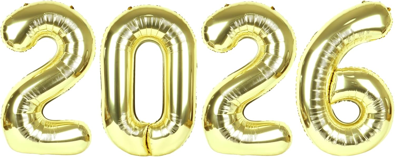 Light Gold 2026 Number Balloon, Light Gold Number Balloons 4 deal at Amazon