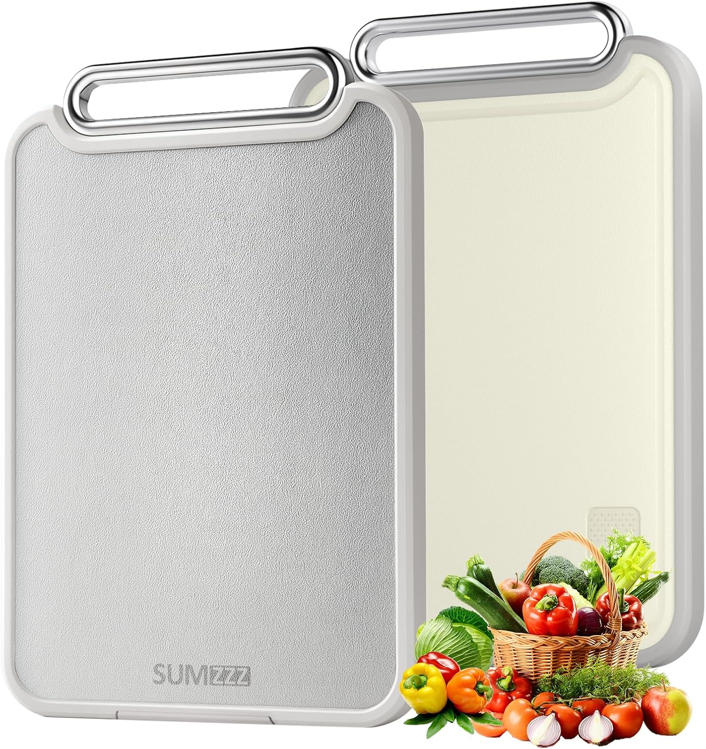 Sumzzz Stainless Steel 2-in-1 Cutting Board on Amazon