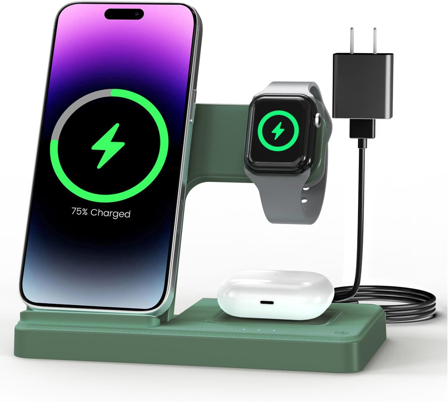 3-in-1 Wireless Charger Stand Charging Station for Apple Devices on Amazon