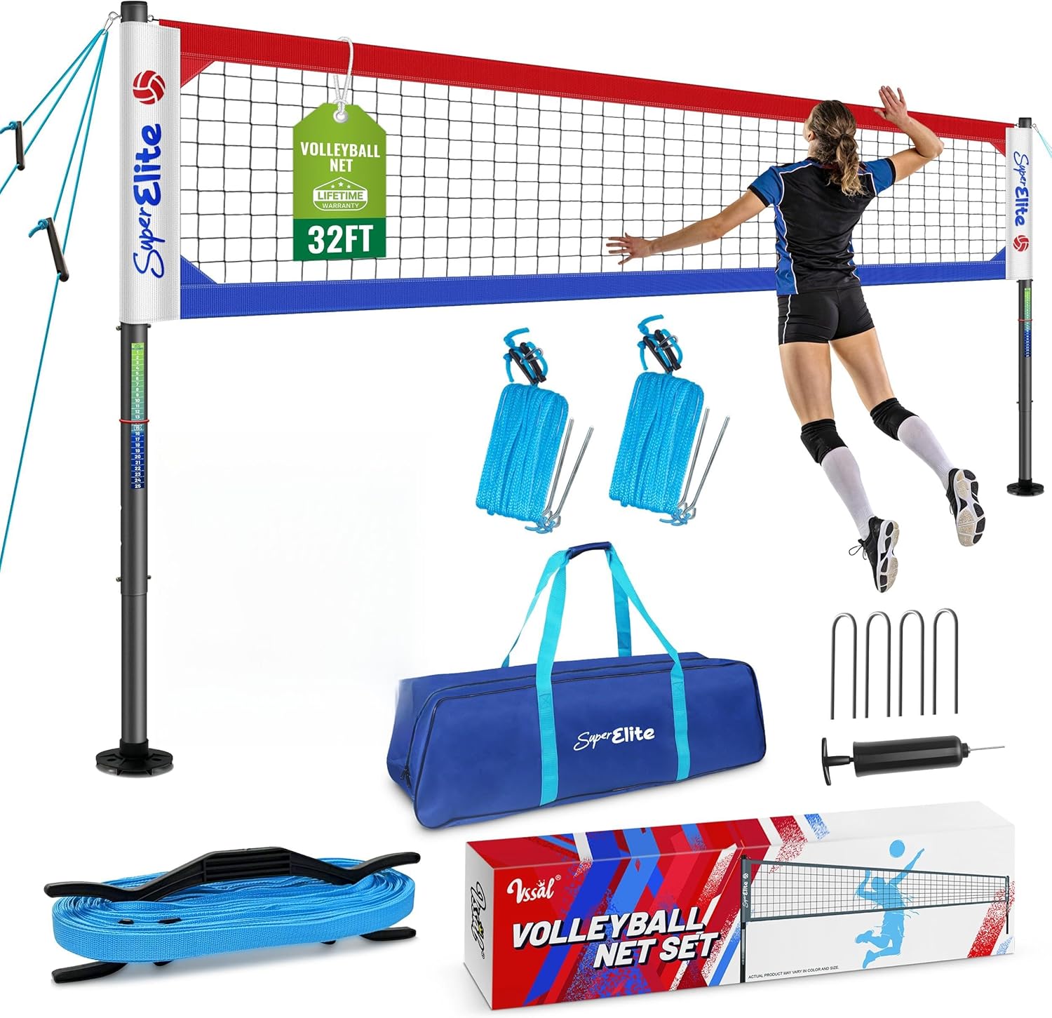 VSSAL Professional Volleyball Net Set Heavy Duty for Outdoor deal at Amazon