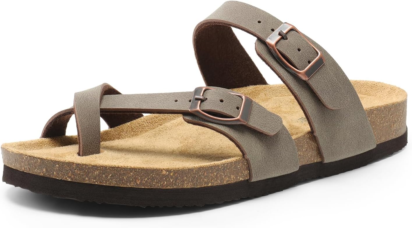 DREAM PAIRS Women's Thong Slide Sandals with Cork Footbed Op deal at Amazon