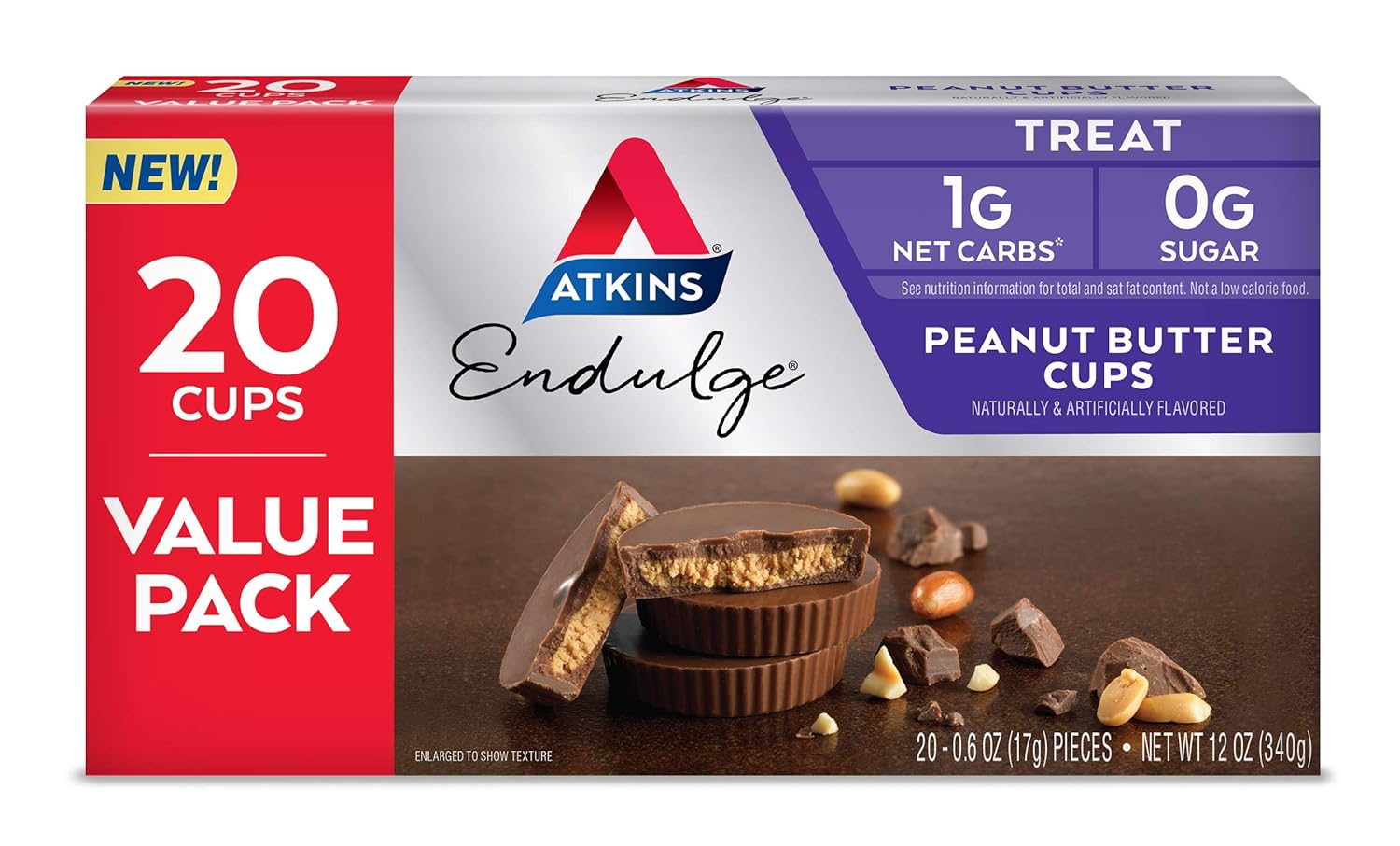 Atkins Endulge Peanut Butter Cups 20 Count low-carb snacks available on Amazon