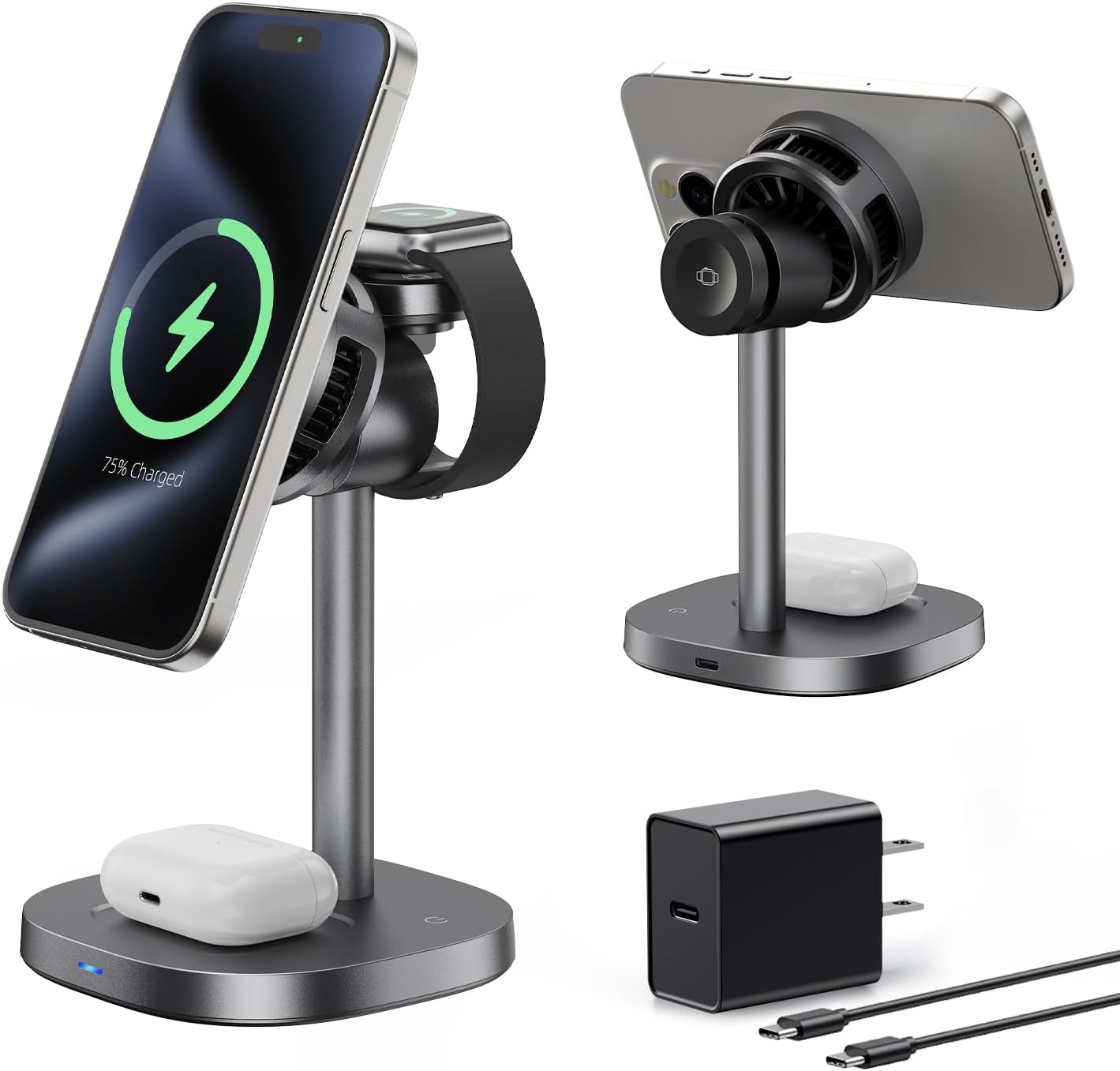 Havit Qi2 3 in 1 Wireless Charging Station with adjustable stand and 45W adapter on Amazon